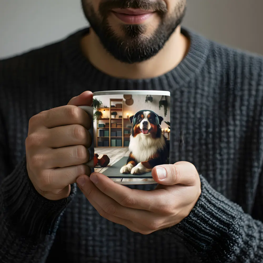 Bernese Mountain Dog Headphones Home Gym – Mugs