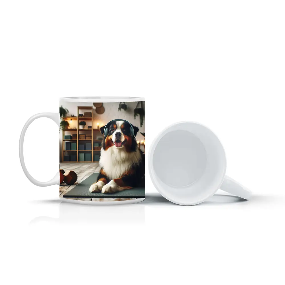 Bernese Mountain Dog Headphones Home Gym – Mugs