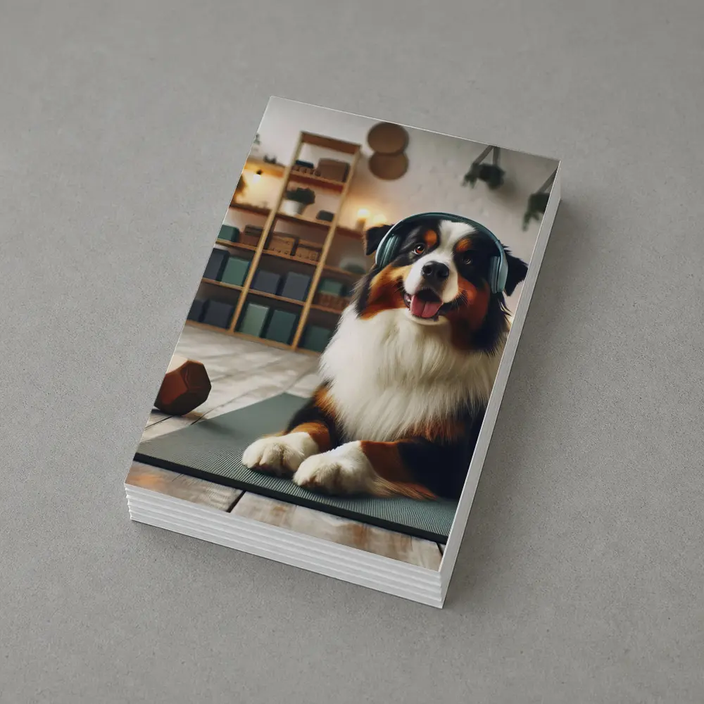 Bernese Mountain Dog Headphones Home Gym – Postcards