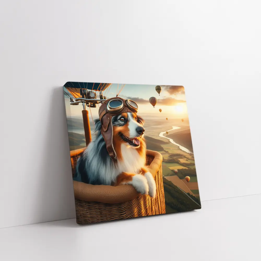 Australian Shepherd Pilot Hot Air Balloon – Wall Art