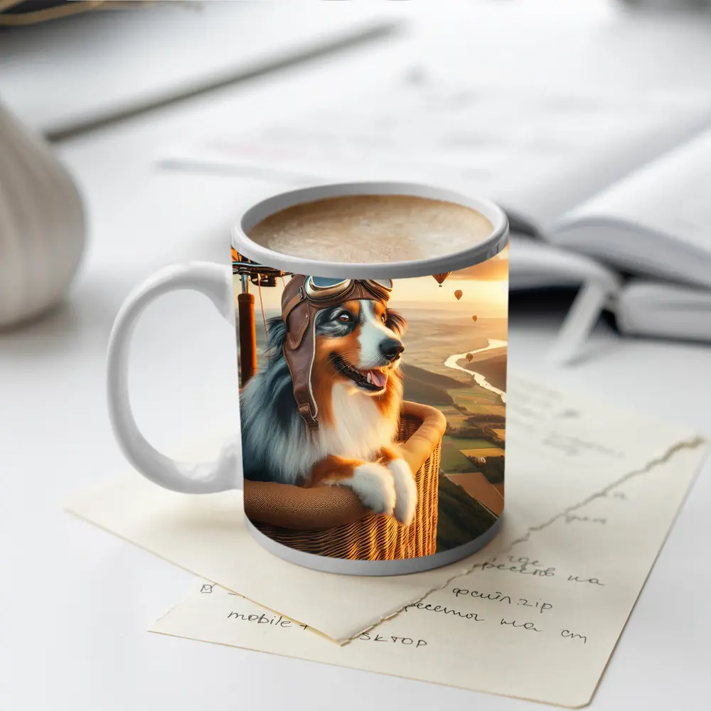 Australian Shepherd Pilot Hot Air Balloon – Mugs