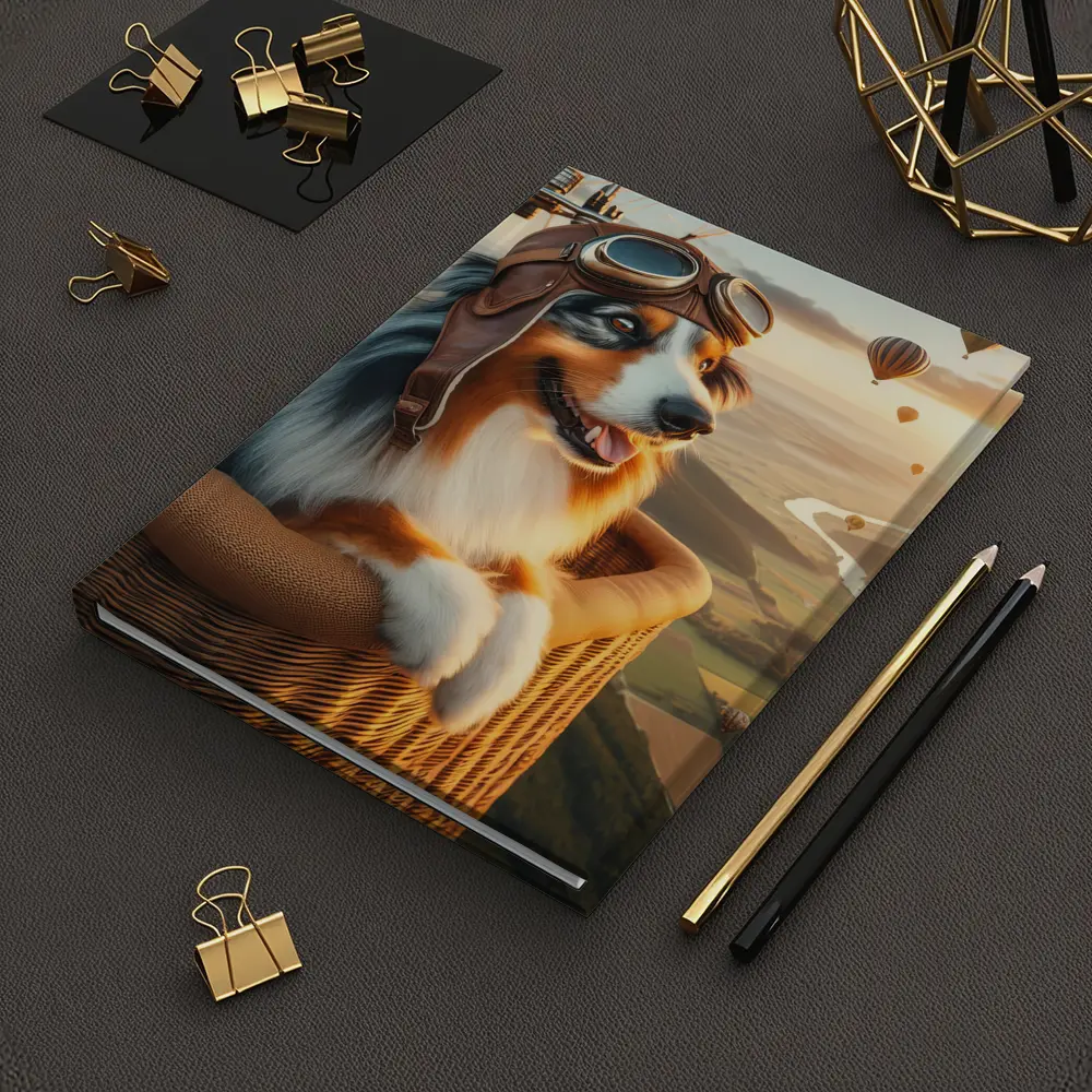 Australian Shepherd Pilot Hot Air Balloon – Notebooks