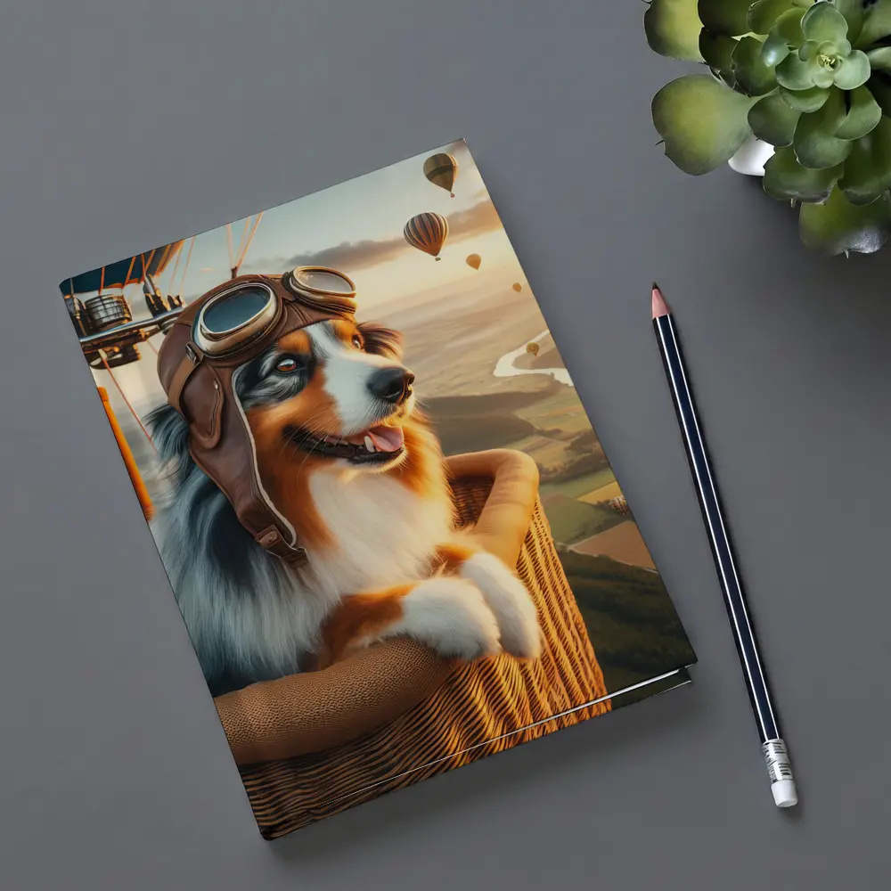 Australian Shepherd Pilot Hot Air Balloon – Notebooks