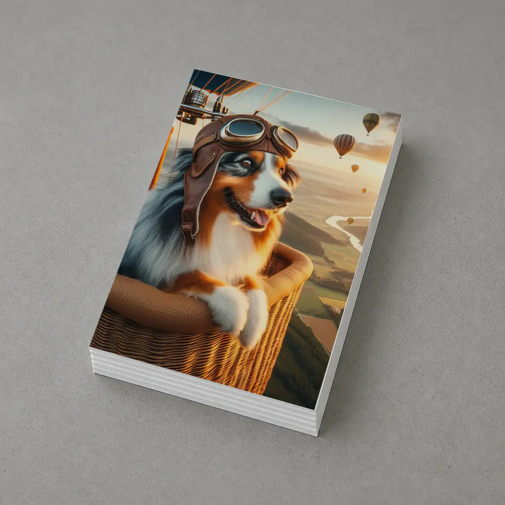 Australian Shepherd Pilot Hot Air Balloon – Postcards