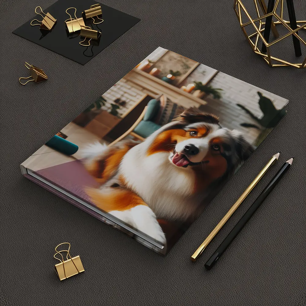 Australian Shepherd Dog Relaxing Cozy Living Room – Notebooks