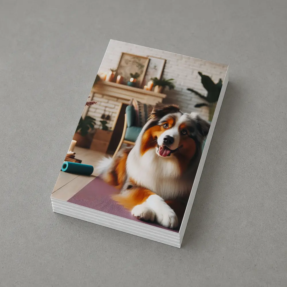 Australian Shepherd Dog Relaxing Cozy Living Room – Postcards
