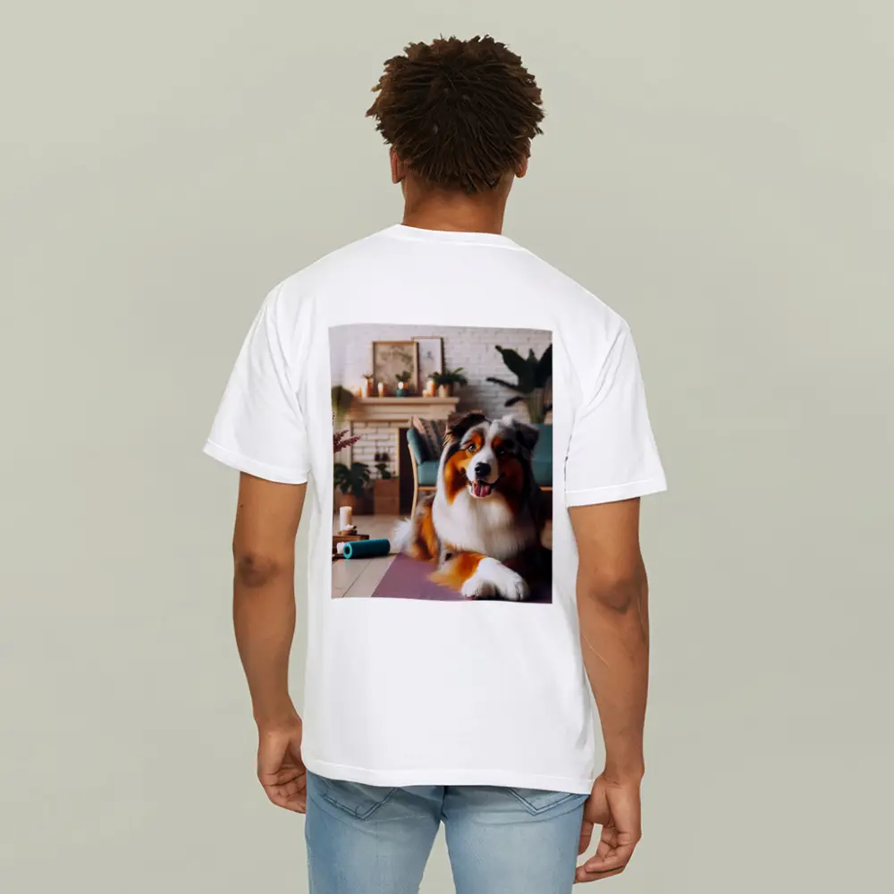 Australian Shepherd Dog Relaxing Cozy Living Room – T-Shirts