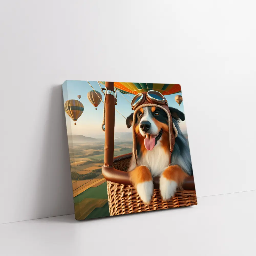 Australian Shepherd Pilot Hot Air Balloon – Wall Art