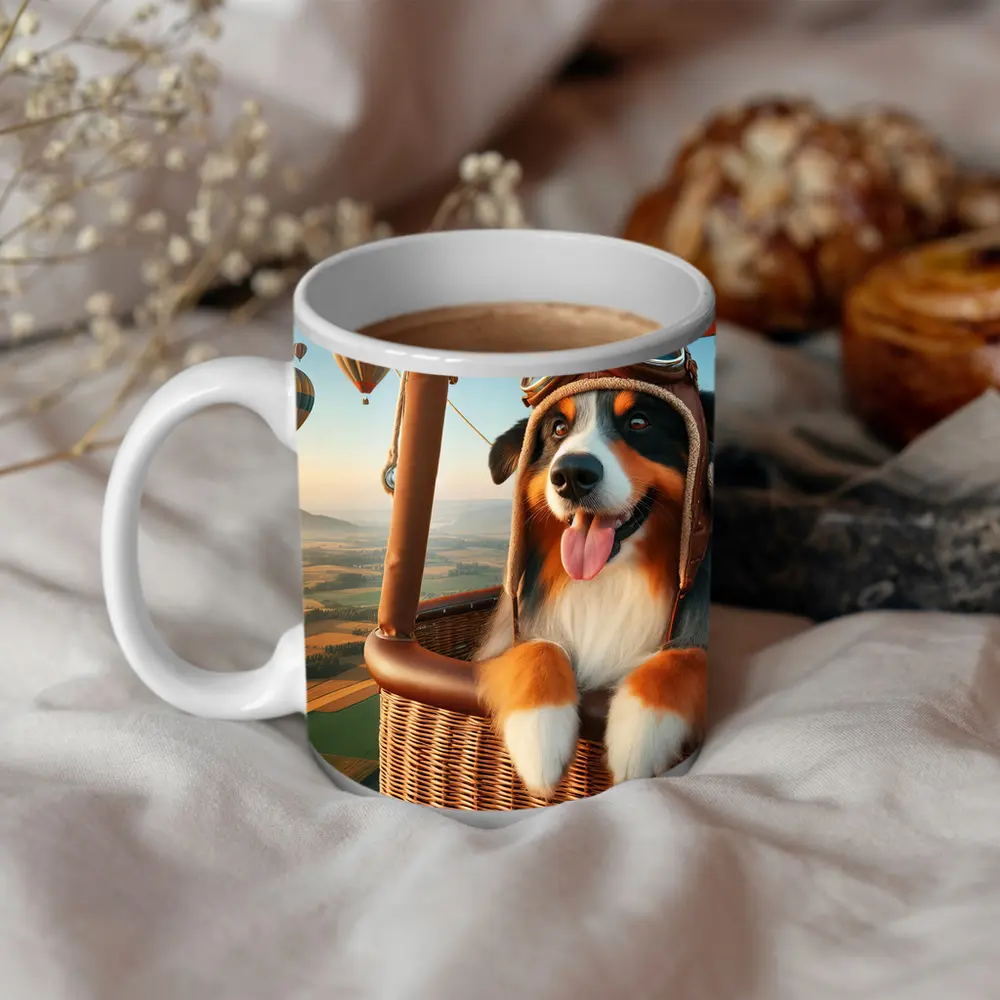 Australian Shepherd Pilot Hot Air Balloon – Mugs