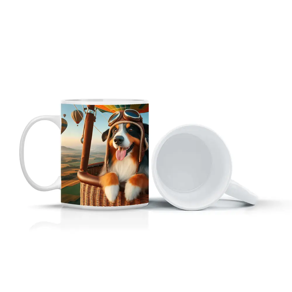 Australian Shepherd Pilot Hot Air Balloon – Mugs