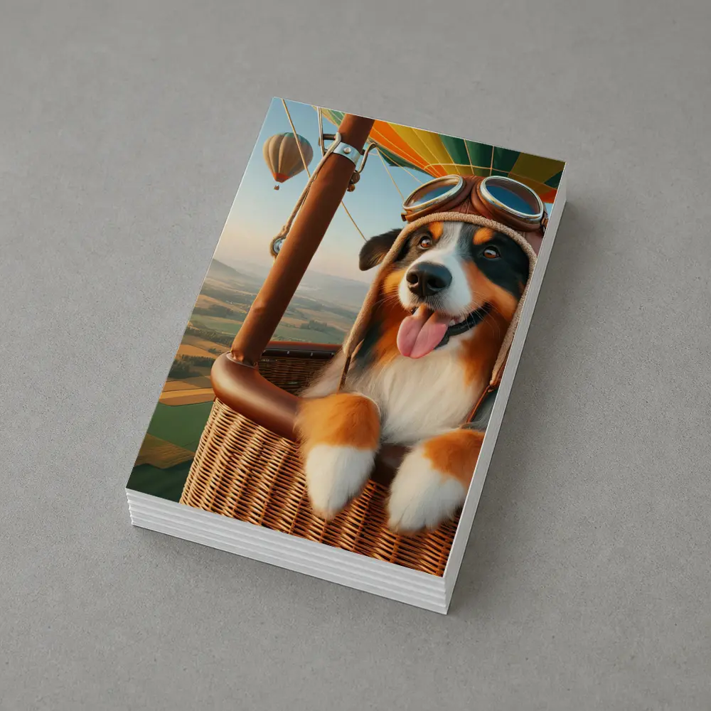 Australian Shepherd Pilot Hot Air Balloon – Postcards
