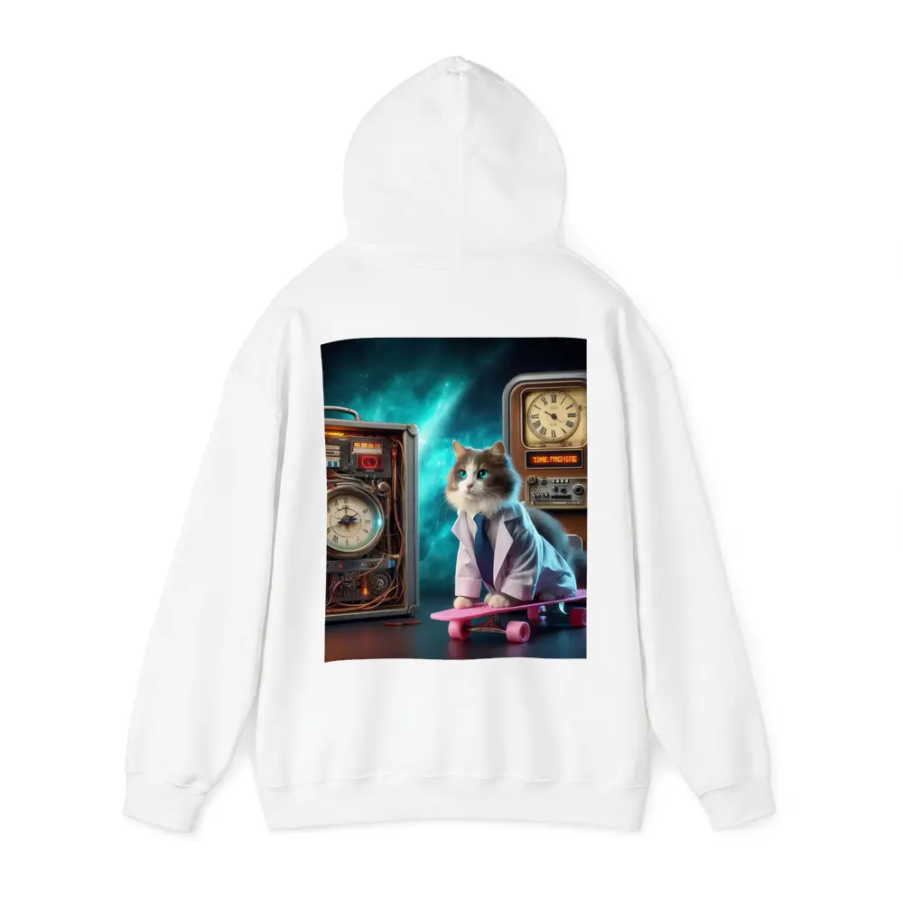 Scientist Cat Skateboarding Time Machine Space – Hoodies