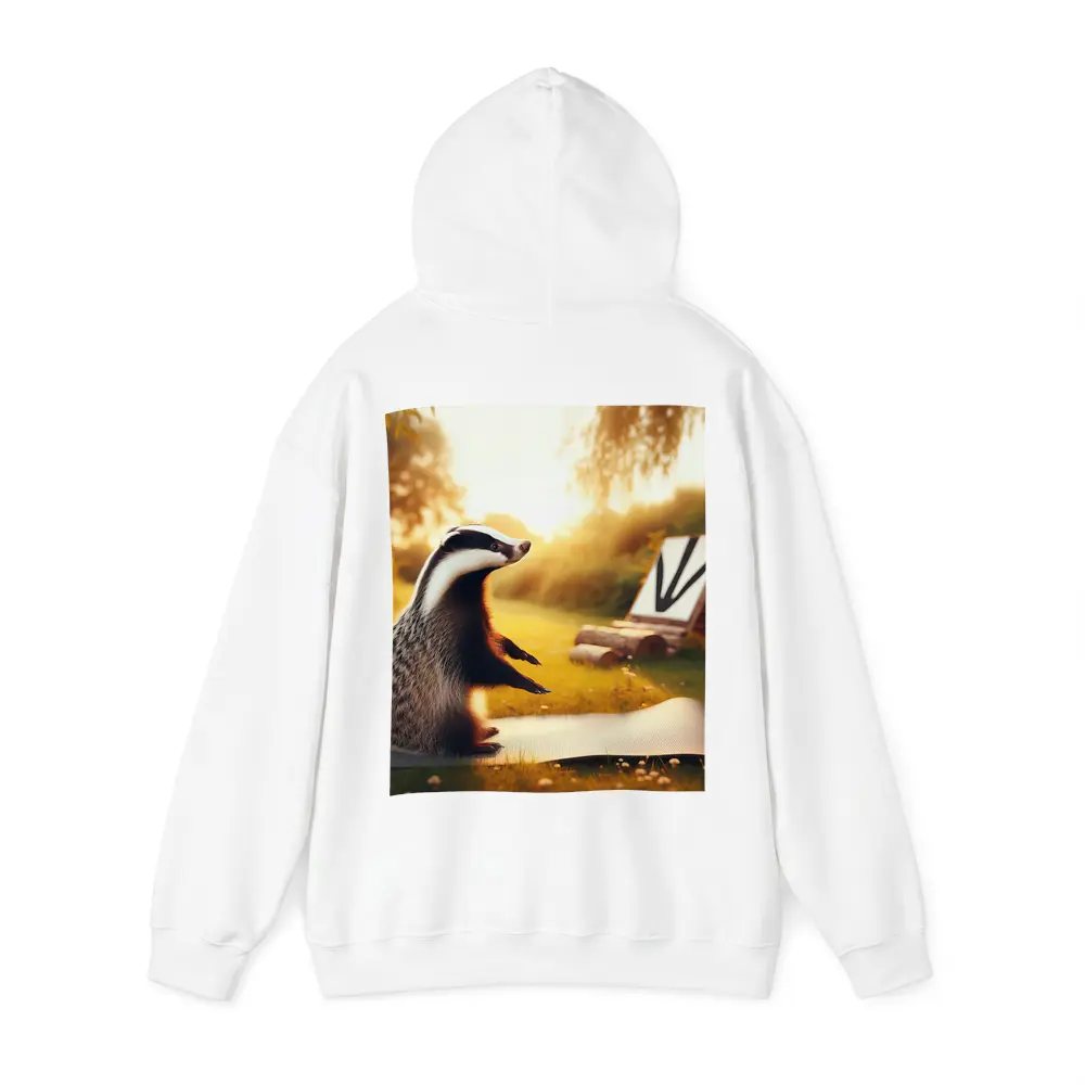Badger Doing Yoga On Garden Mat – Hoodies
