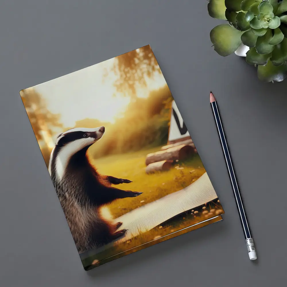 Badger Doing Yoga On Garden Mat – Notebooks
