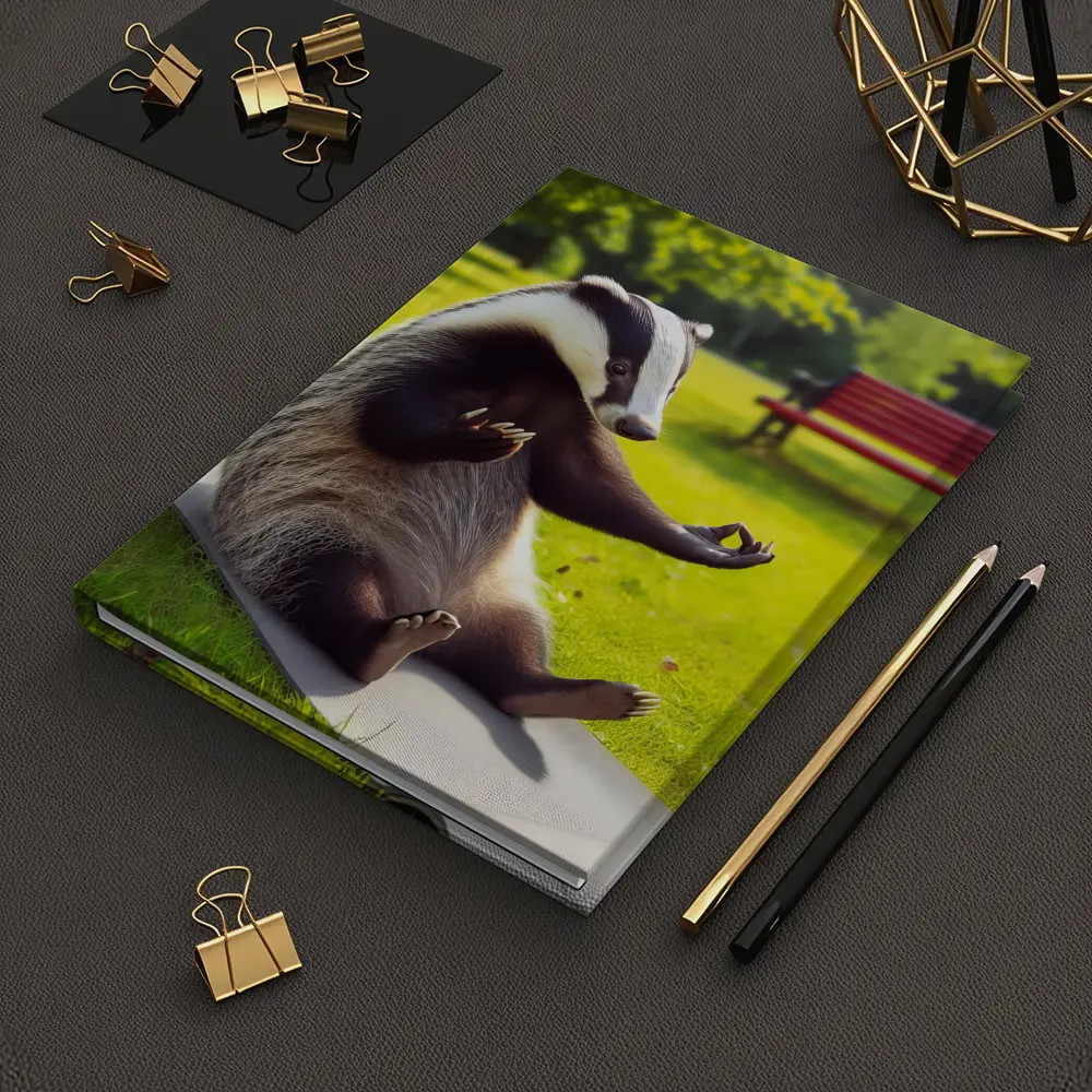 Badger Doing Yoga In Sunny Park – Notebooks