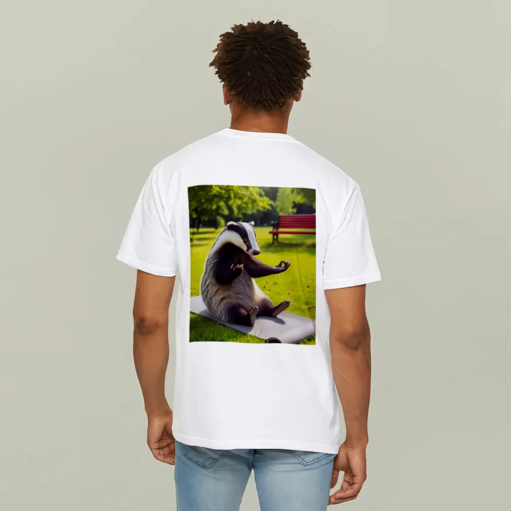 Badger Doing Yoga In Sunny Park – T-Shirts