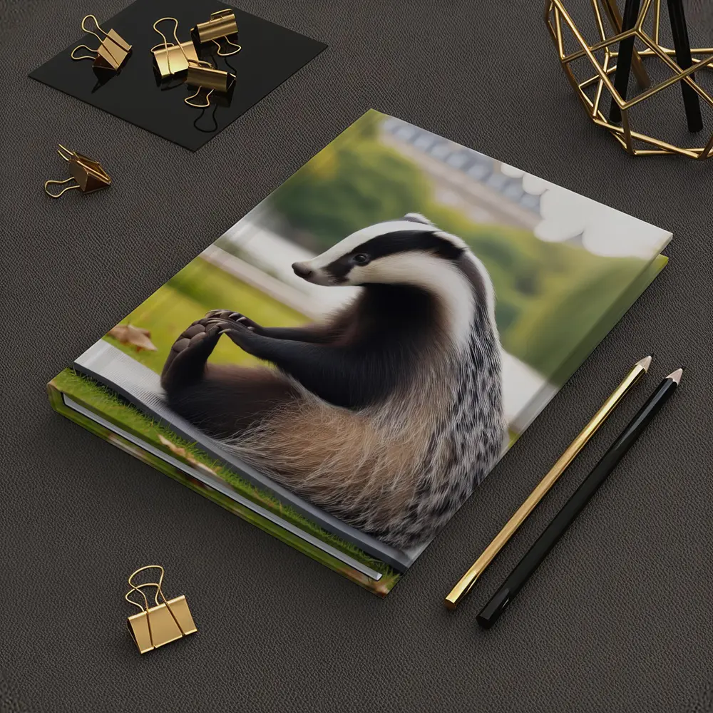 Badger Doing Yoga In Park – Notebooks