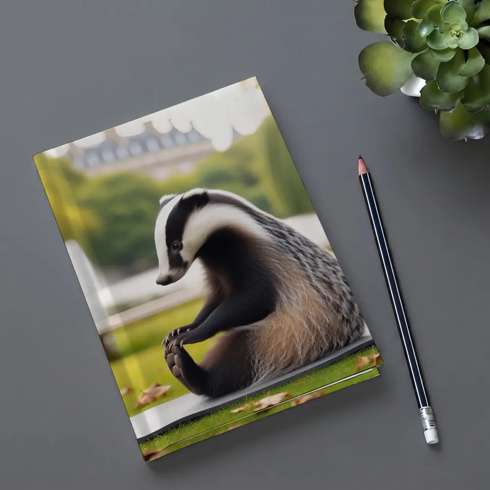 Badger Doing Yoga In Park – Notebooks