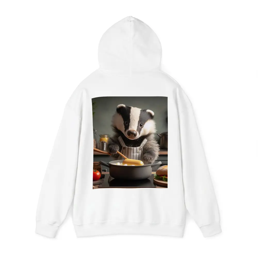 Badger Chef Cooking In Cozy Kitchen – Hoodies