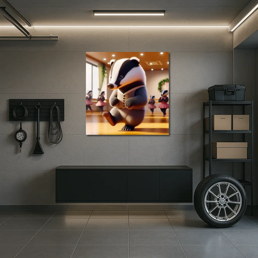 Dancing Badger In Ballet Studio Art – Wall Art