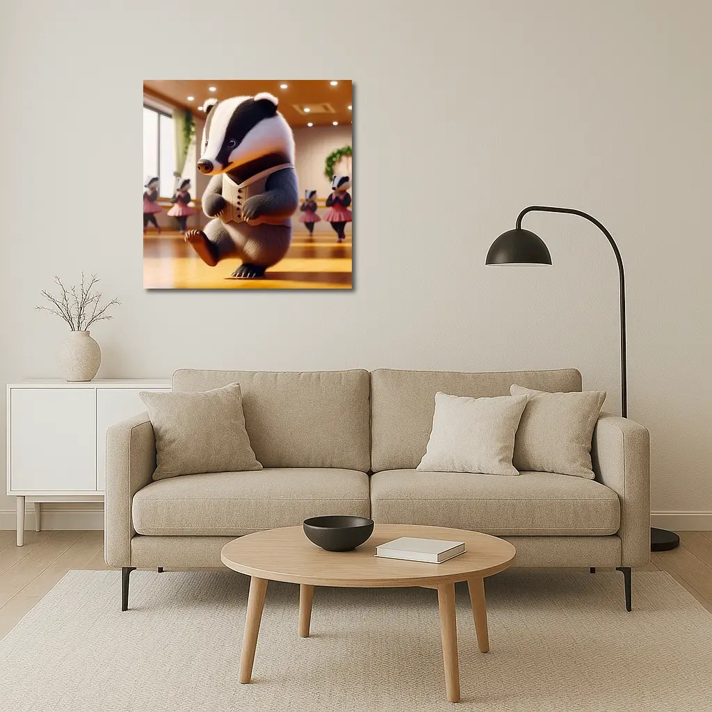 Dancing Badger In Ballet Studio Art – Wall Art