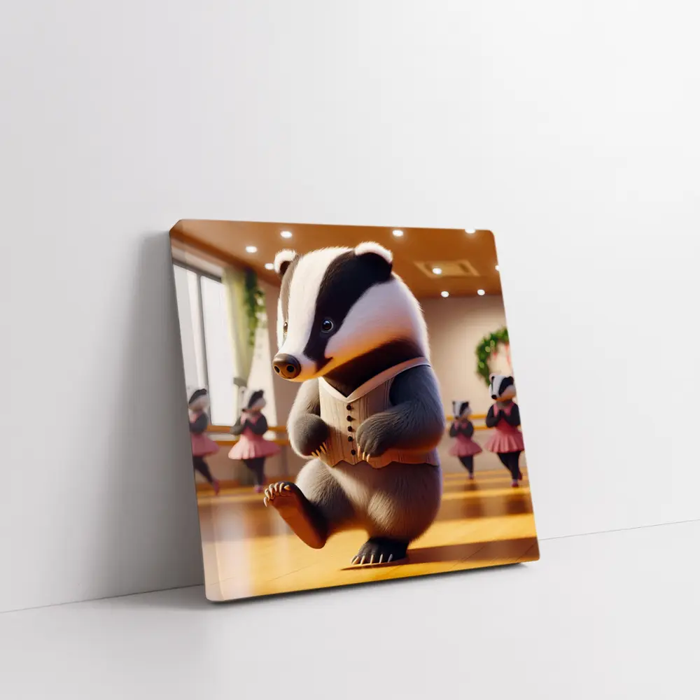 Dancing Badger In Ballet Studio Art – Wall Art
