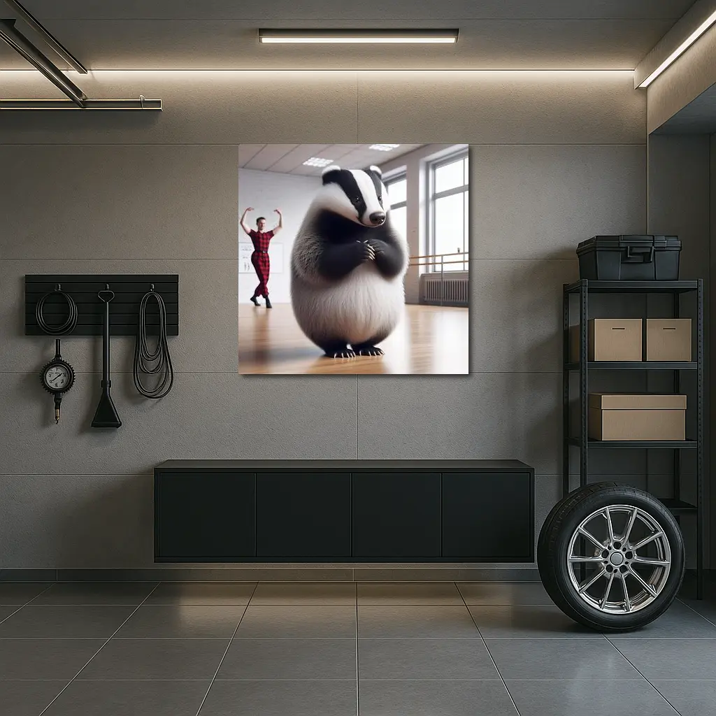 Dancing Badger In Ballet Studio Art – Wall Art