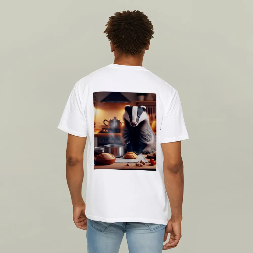 Badger Cooking In Cozy Kitchen Setting – T-Shirts