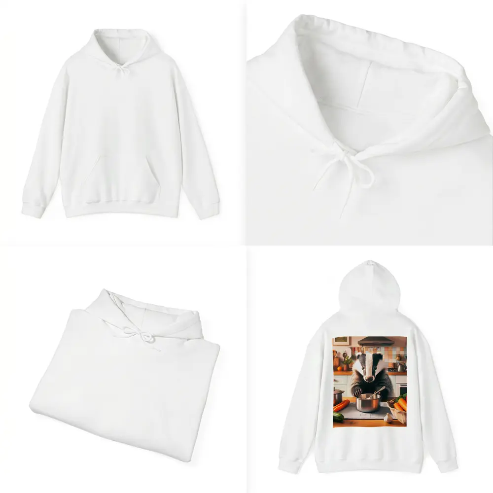 Badger Cooking In Cozy Kitchen – Hoodies