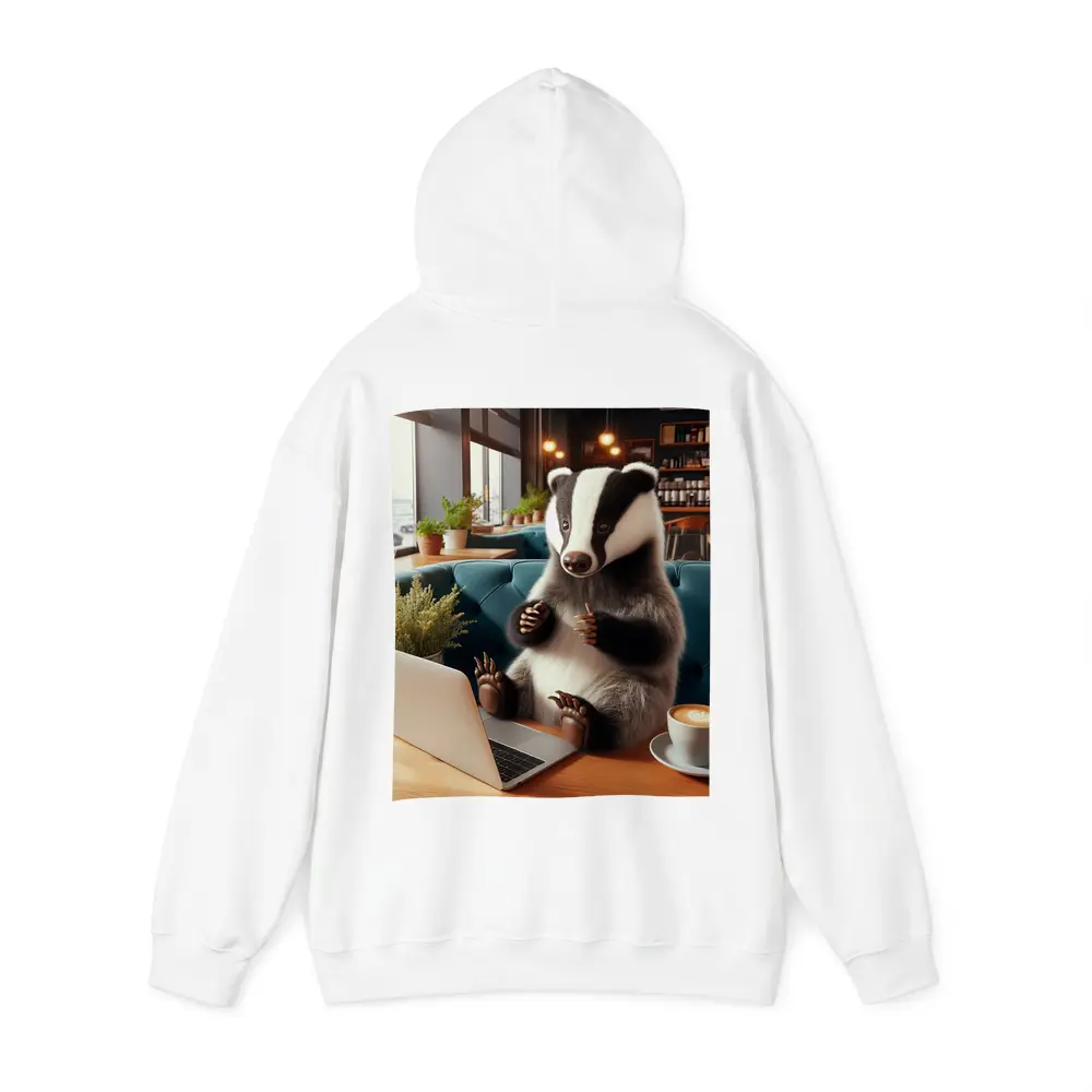 Badger Working Laptop Coffee Shop Cafe – Hoodies