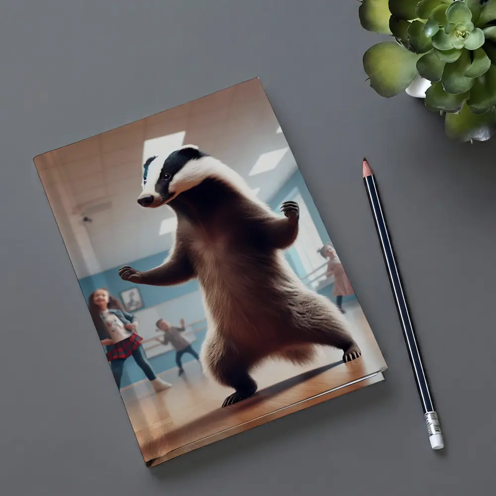 Badger Dancing With Kids In Studio – Notebooks