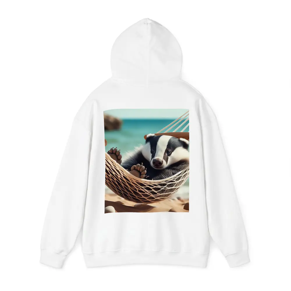 Baby Badger Relaxing In Beach Hammock – Hoodies