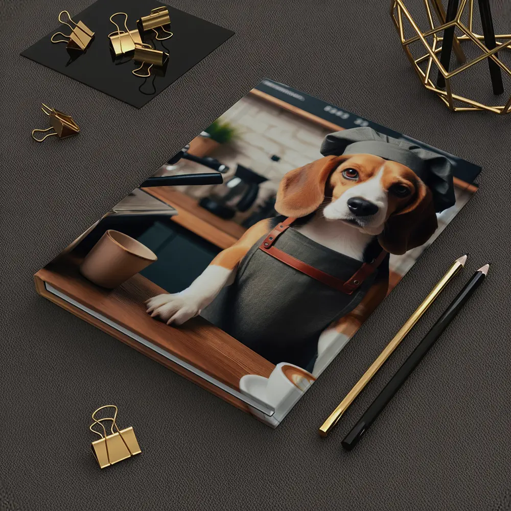 Beagle Barista Dog Coffee Shop Art – Notebooks