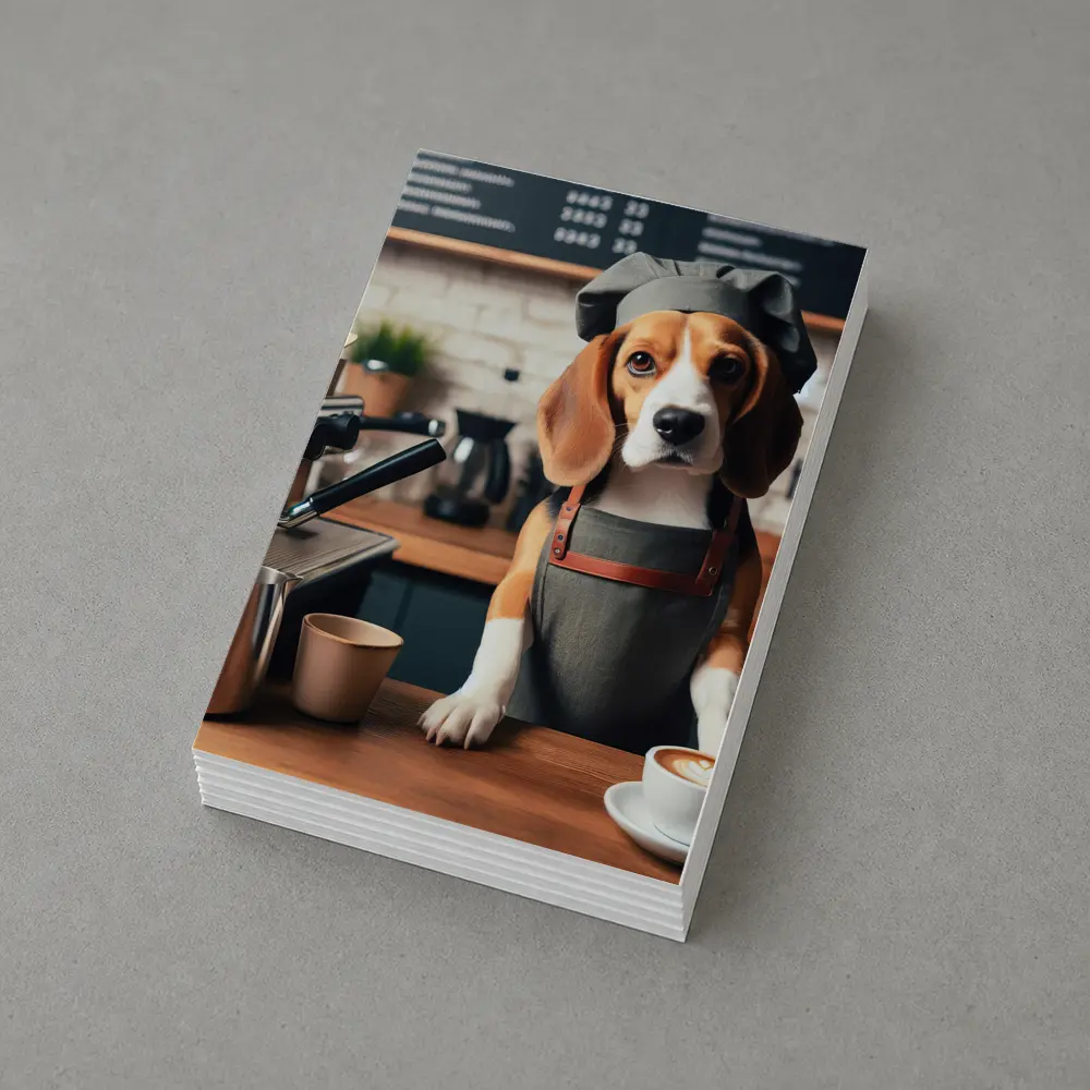Beagle Barista Dog Coffee Shop Art – Postcards