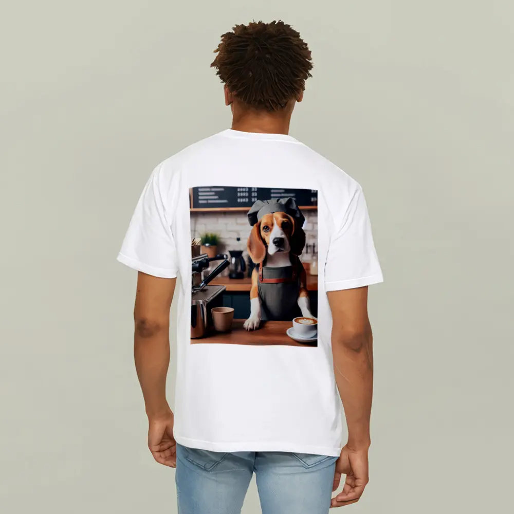 Beagle Barista Dog Coffee Shop Art – T-Shirts