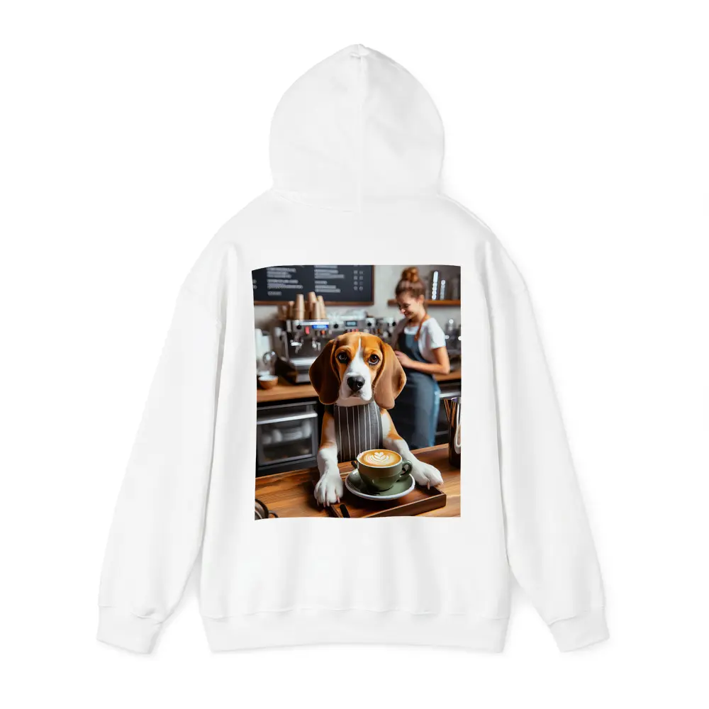 Beagle Barista Serving Latte In Cafe – Hoodies