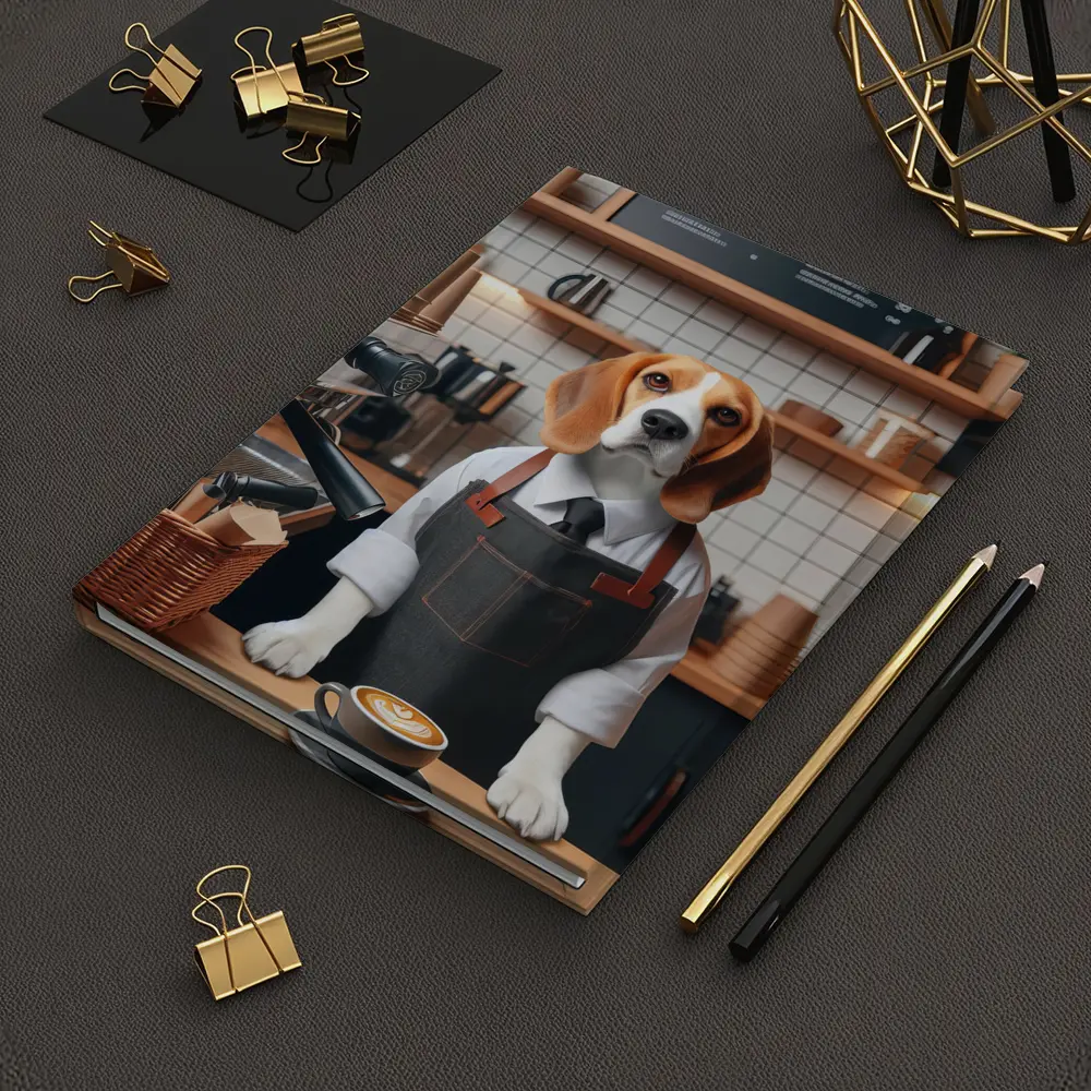Beagle Barista Working In Coffee Shop – Notebooks