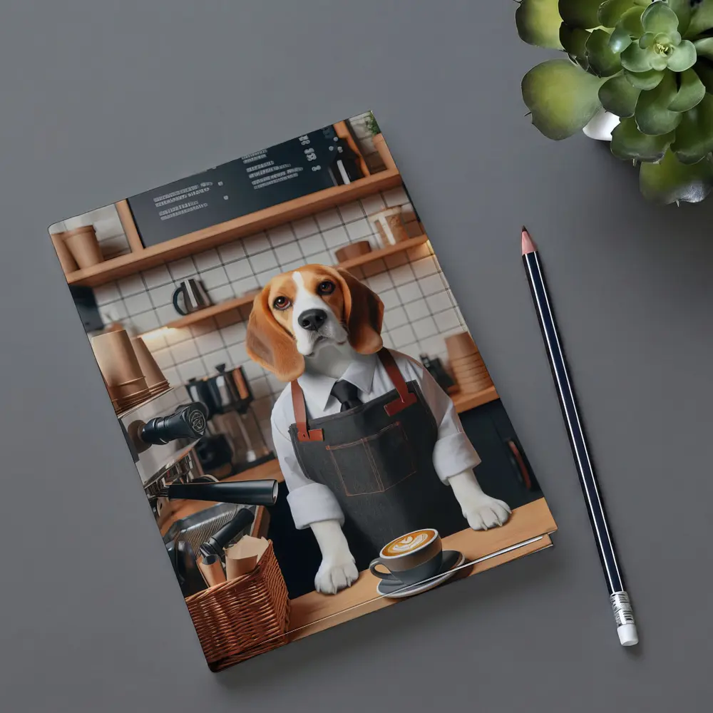 Beagle Barista Working In Coffee Shop – Notebooks