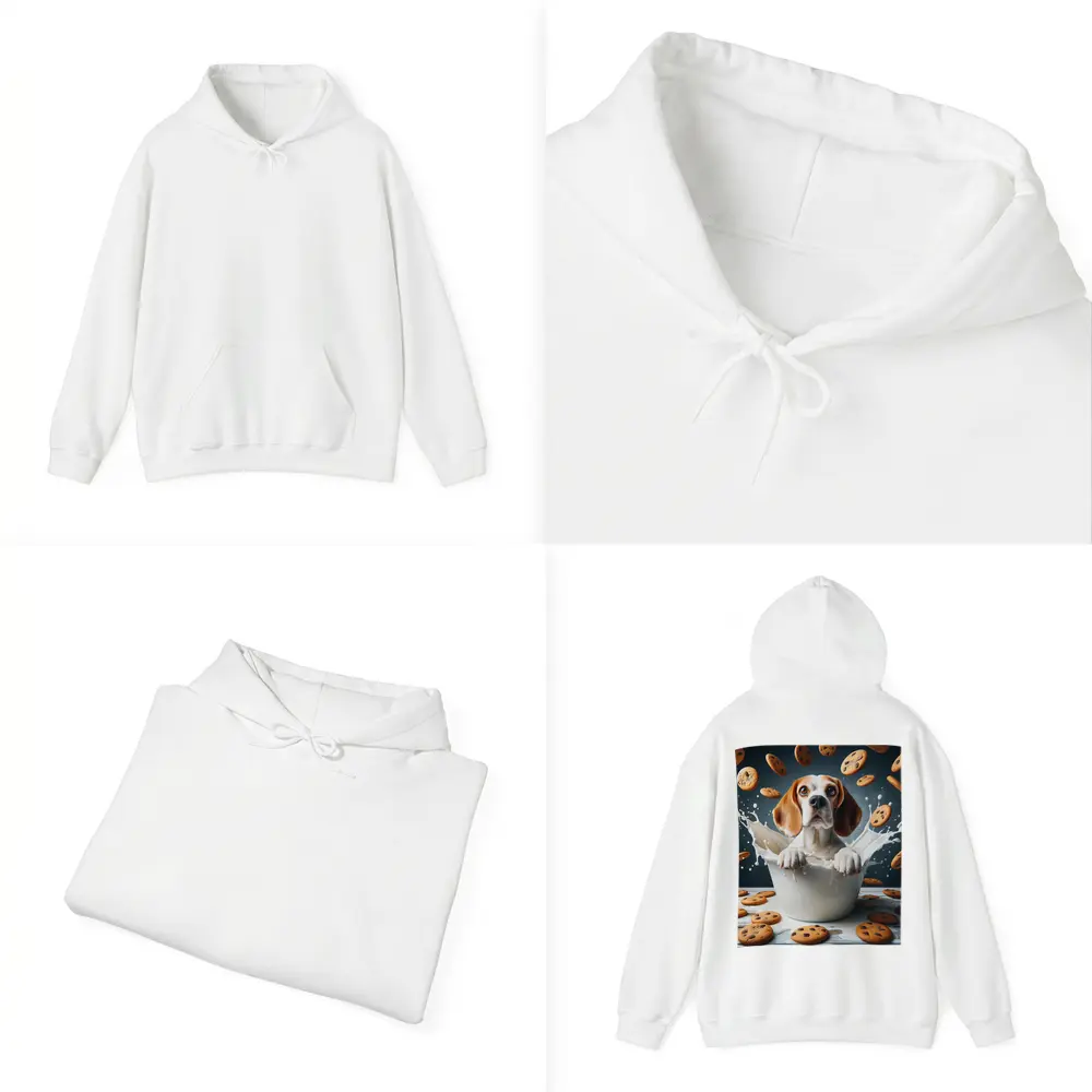 Beagle Dog Sitting in Milk Cookies – Hoodies
