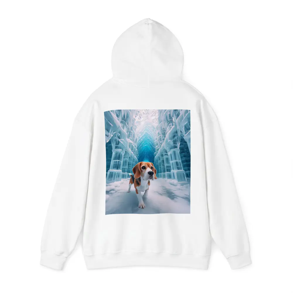 Beagle Dog Walking Through Frozen Ice Palace – Hoodies