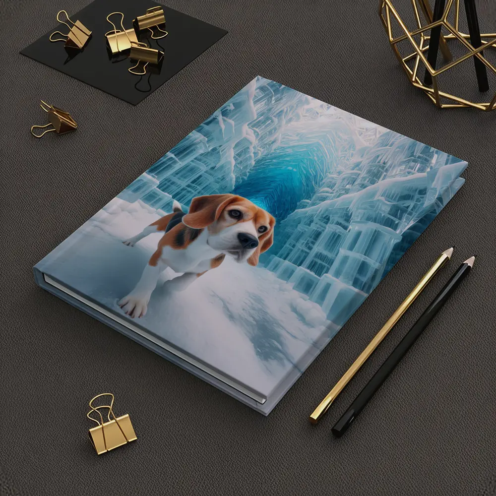 Beagle Dog Walking Through Frozen Ice Palace – Notebooks