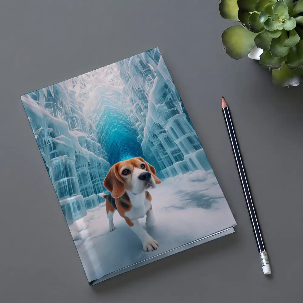 Beagle Dog Walking Through Frozen Ice Palace – Notebooks