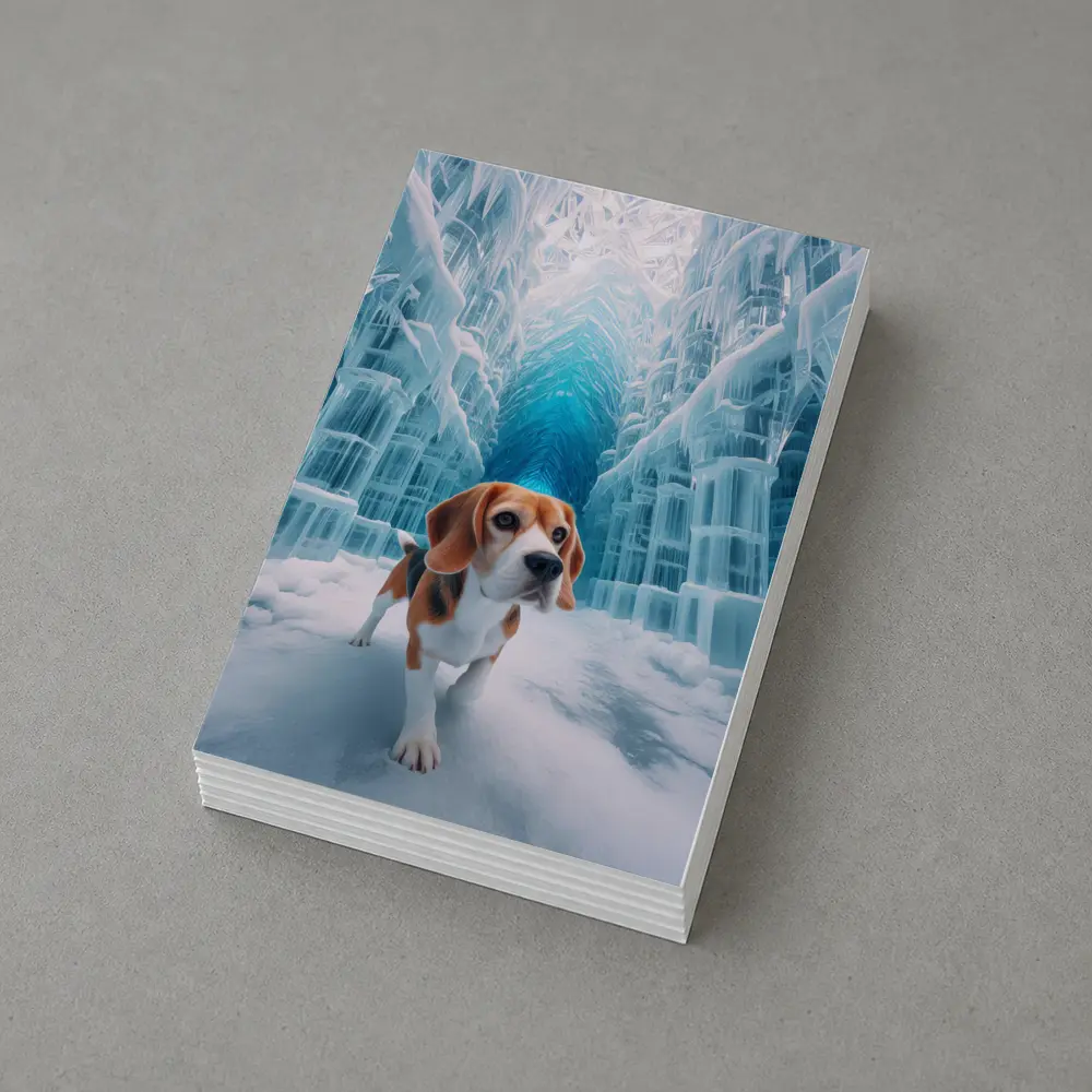 Beagle Dog Walking Through Frozen Ice Palace – Postcards