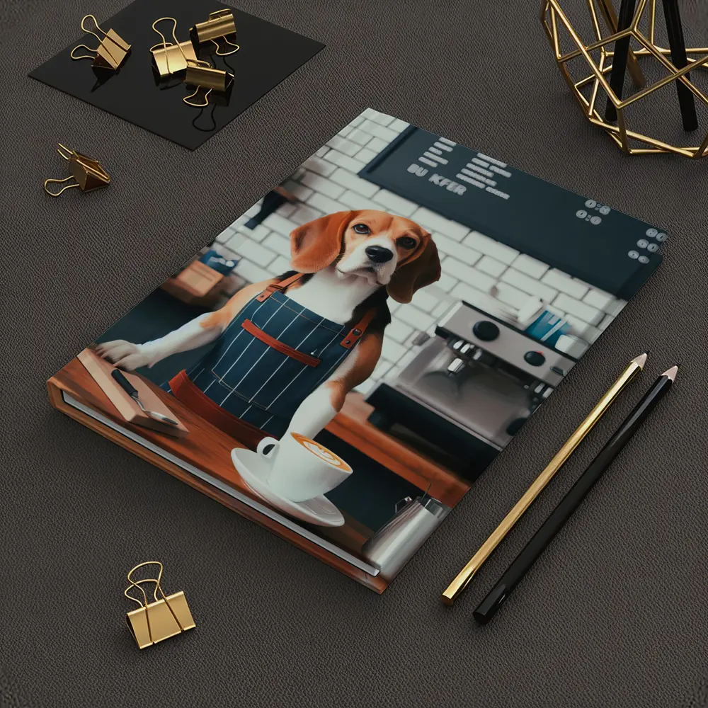 Beagle Barista Dog In Coffee Shop – Notebooks