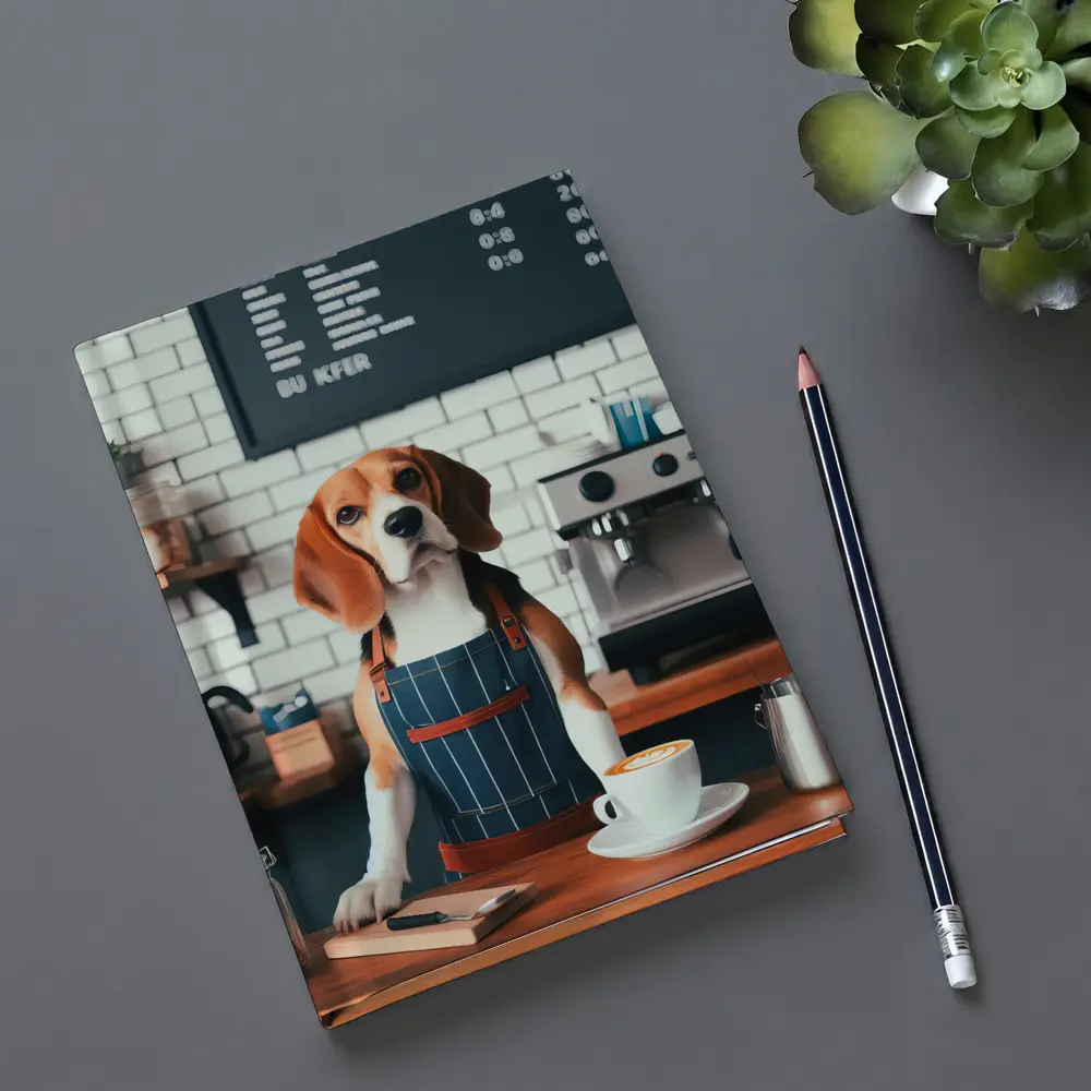 Beagle Barista Dog In Coffee Shop – Notebooks