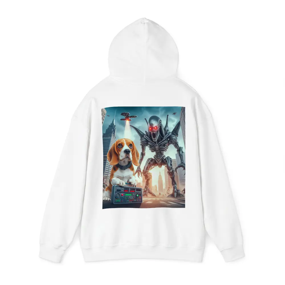 Beagle Puppy Giant Robot Alien City – Hoodies