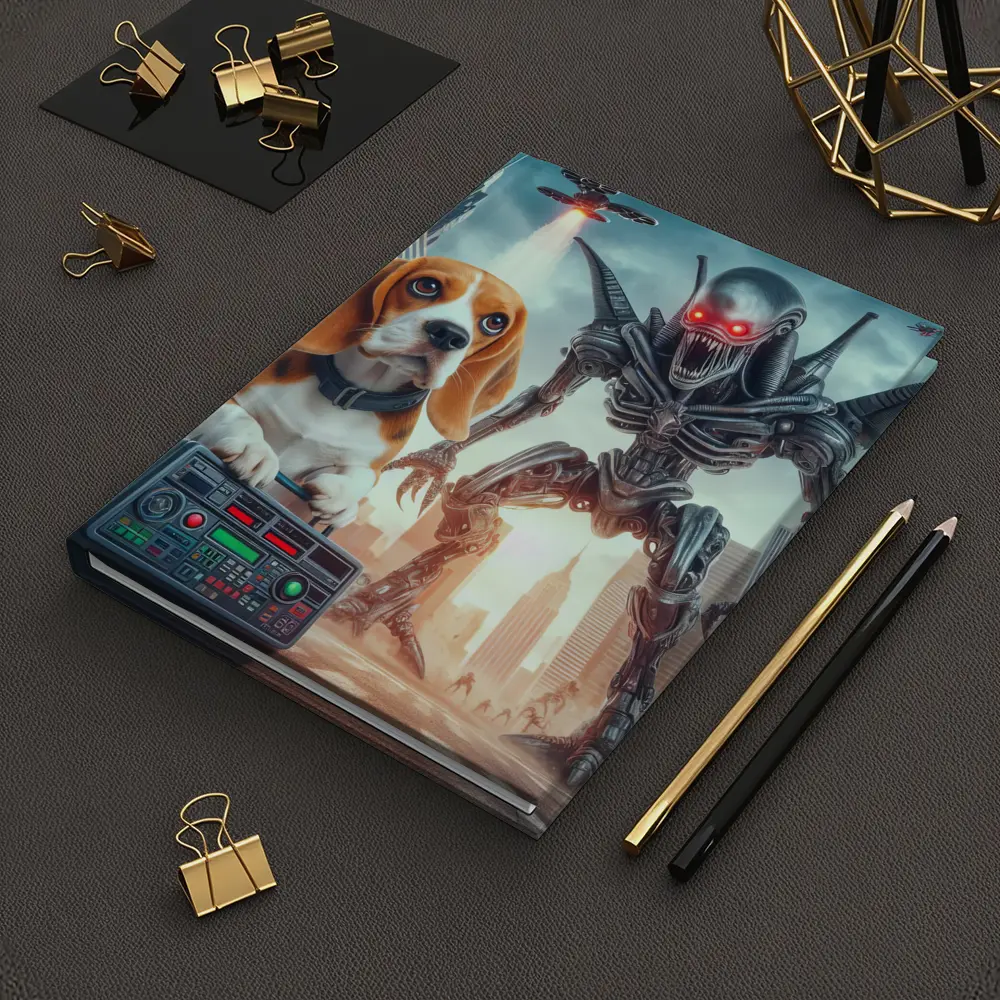 Beagle Puppy Giant Robot Alien City – Notebooks