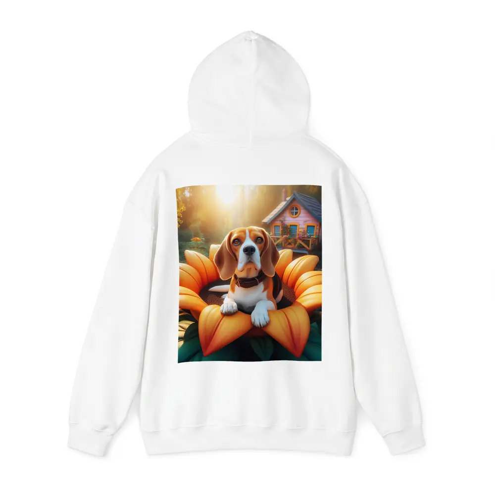 Beagle Dog Sitting in Giant Sunflower Garden – Hoodies