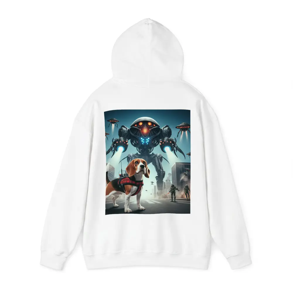 Beagle Dog Sci-Fi City Robot Invasion – Hoodies