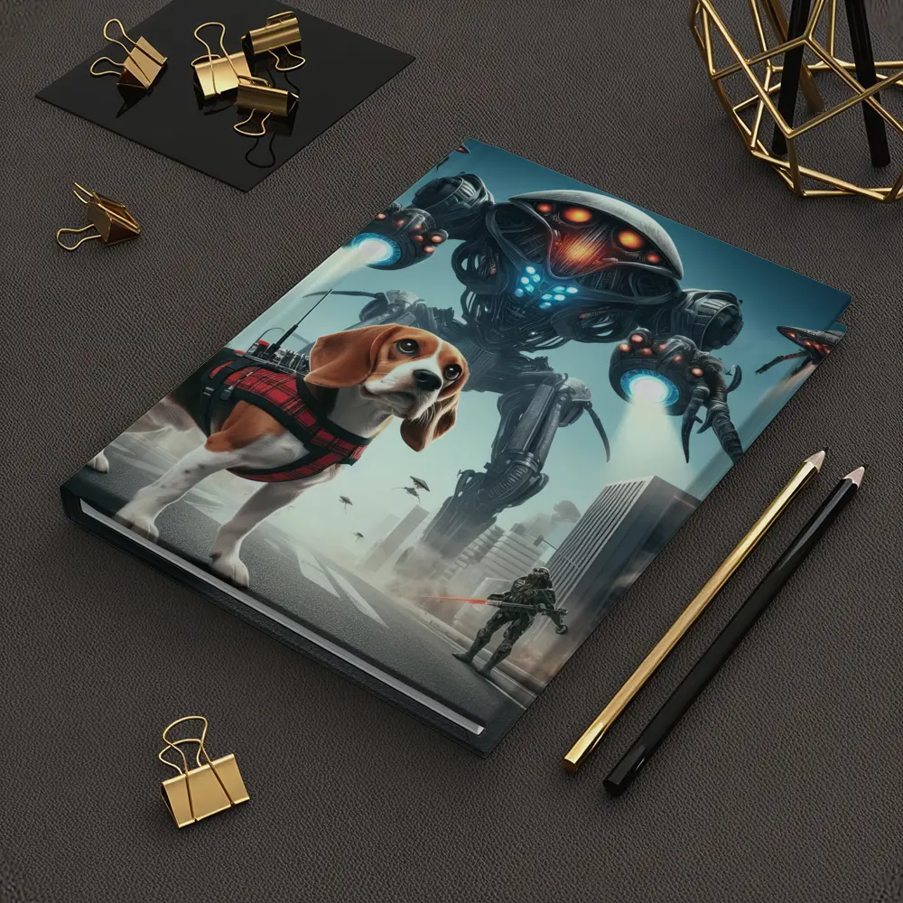Beagle Dog Sci-Fi City Robot Invasion – Notebooks